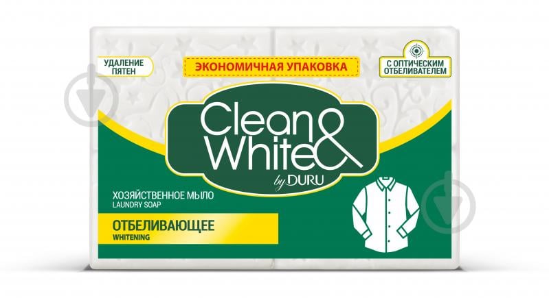 Господарське мило Duru Clean&White Відбілююче 120 г 4 шт./уп. - фото 1