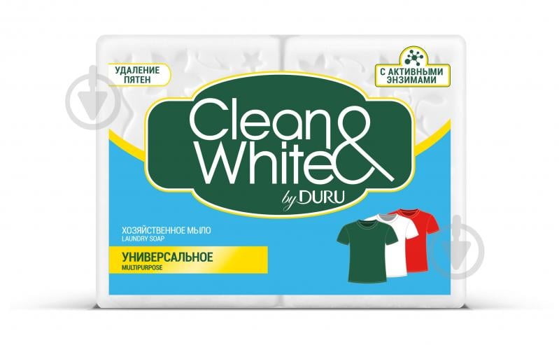 Хозяйственное мыло Duru Clean&White Универсальное 120 г 2 шт./уп. - фото 1