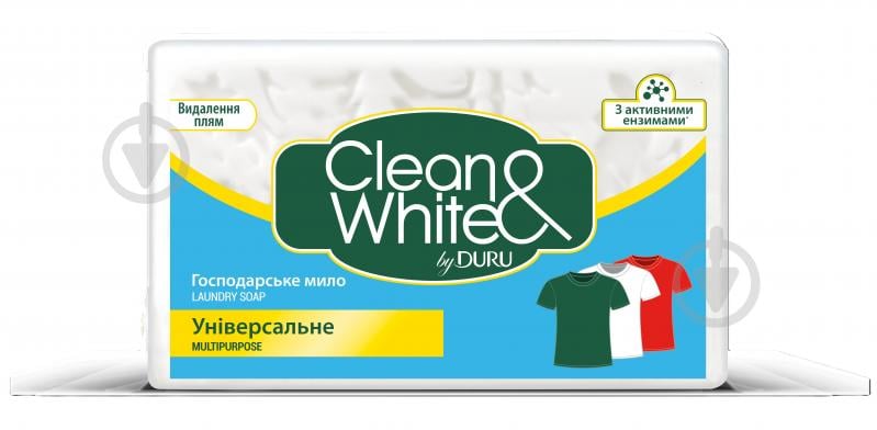 Хозяйственное мыло Duru Clean&White Универсальное 120 г 1 шт./уп. - фото 1 Хозяйственное мыло Duru Clean&White Универсальное 120 г 1 шт./уп. - фото 1