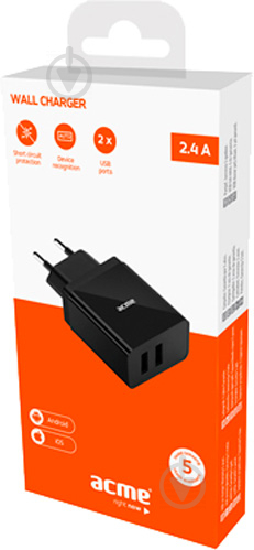 Зарядний пристрій Acme CH204 2-ports Wall charger, 2.4 A - фото 4