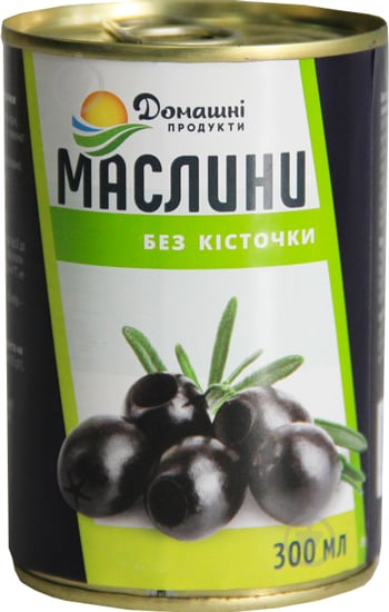 Маслини ТМ Домашні продукти чорні 300 мл б/к (8437006915908) - фото 1