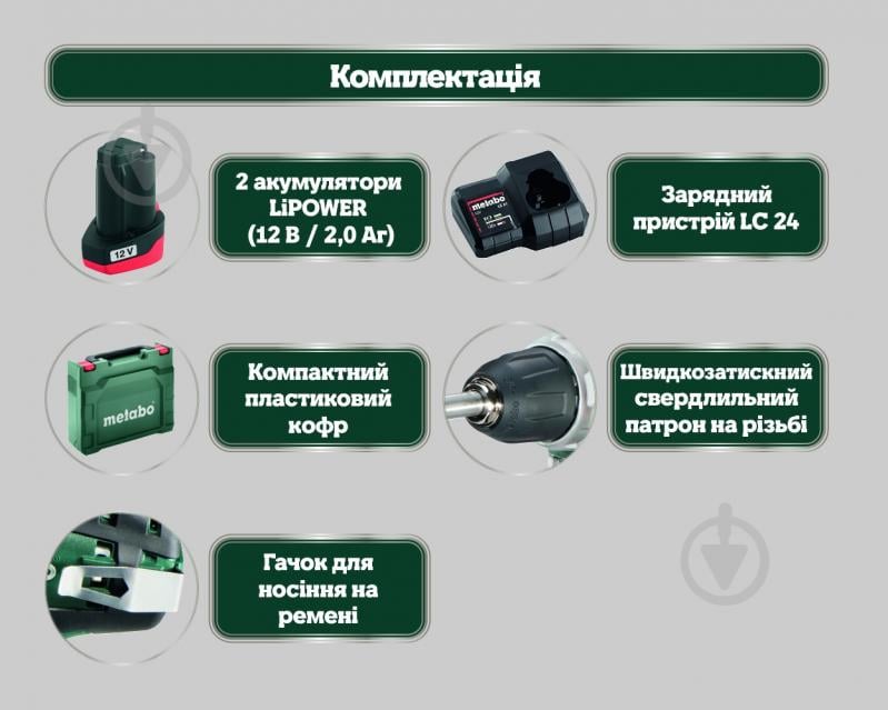 Шуруповерт аккумуляторный Metabo PowerMaxx BS Basic 600984500 - фото 3
