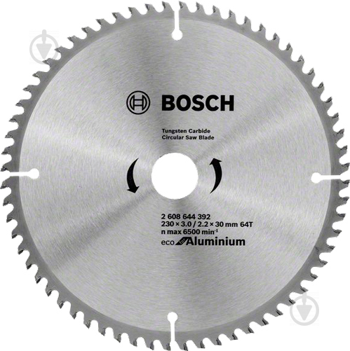 Пиляльний диск Bosch Eco for Aluminium 230x30x2,2 Z64 2608644392 - фото 1