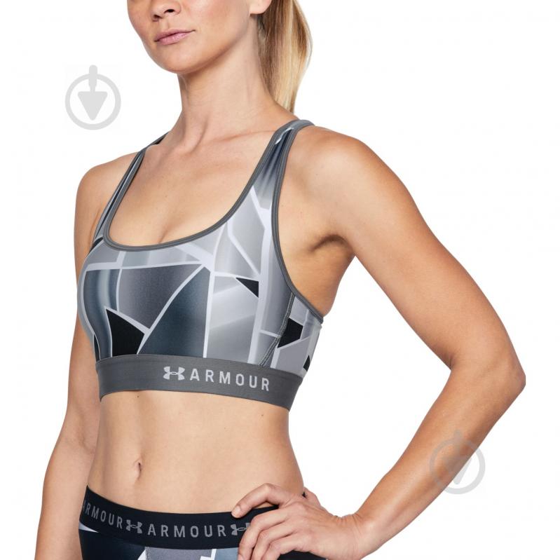 Бра Under Armour Armour Mid Crossback Printed Bra 1307213-040 р.M серый - фото 2