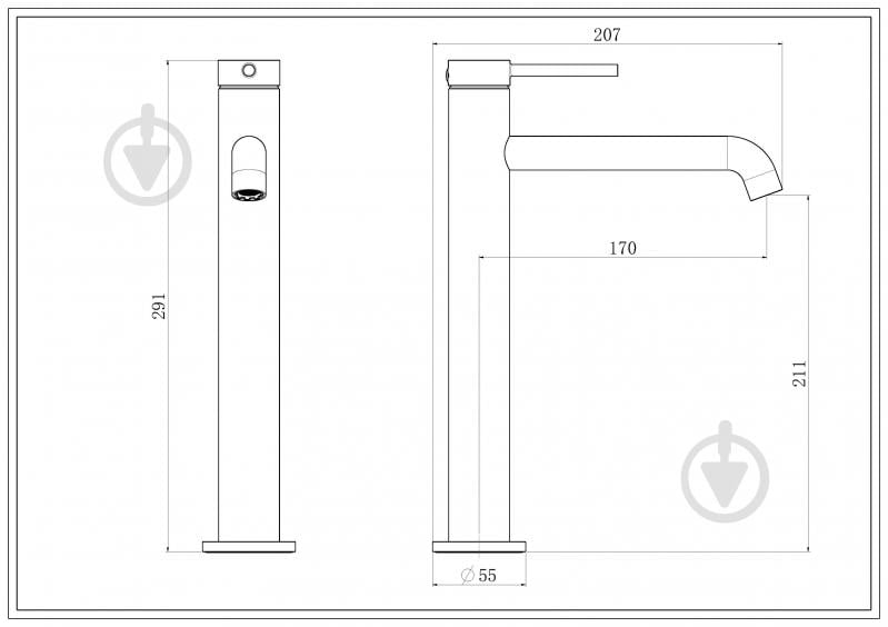 Смеситель для умывальника Aqua Rodos MADRID 06 Black Matte высокий АР000110513 - фото 2