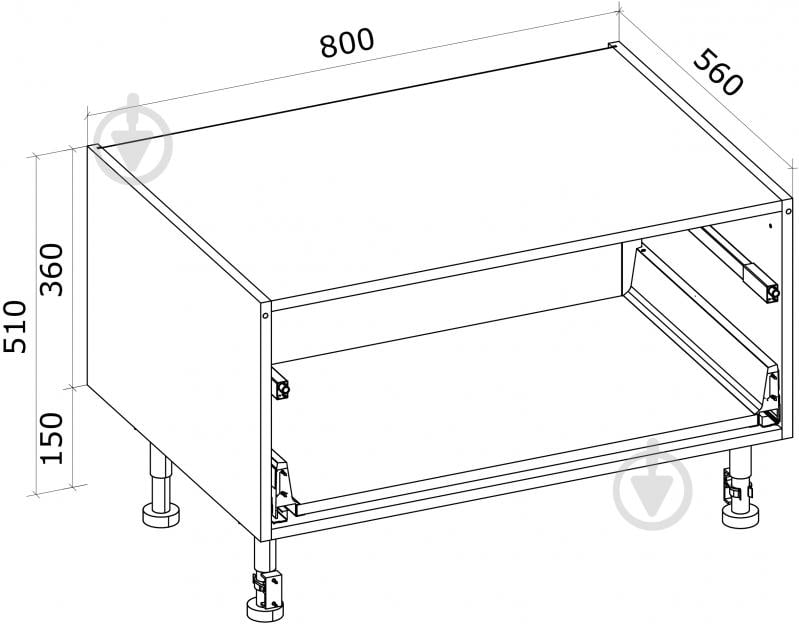 Тумба нижня Грейд з 1-м ящиком тандембоксами/Оптимум 800x510x560 мм сірий графіт - фото 2 Тумба нижня Грейд з 1-м ящиком тандембоксами/Оптимум 800x510x560 мм сірий графіт - фото 2