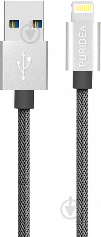 Кабель PURIDEA Lightning – USB 1 м сірий (L01-Silver) L01 - фото 1