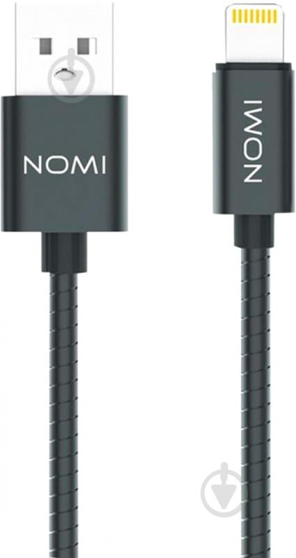 Кабель Nomi Lightning – USB 1 м сірий (344282) DCWQ 10i - фото 1
