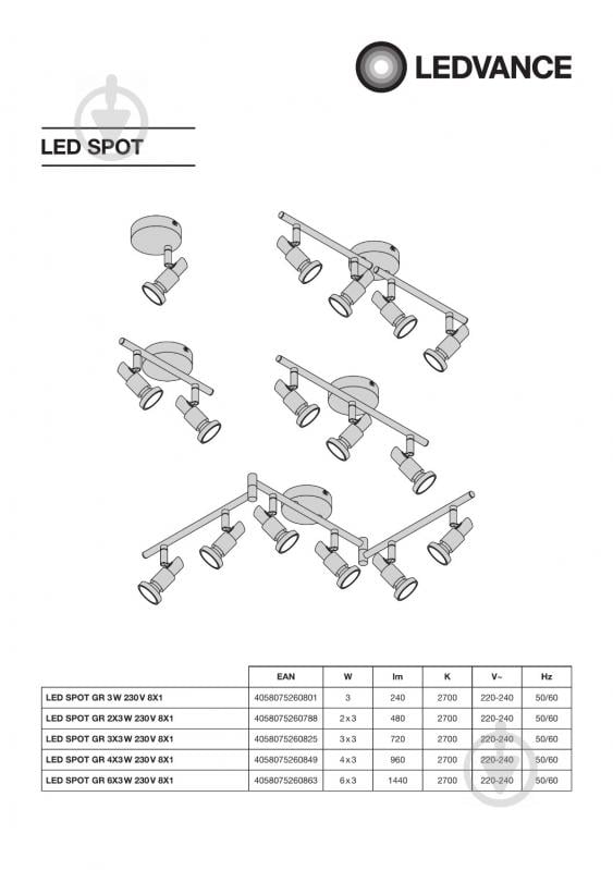 Спот Ledvance LED 1x2,6 Вт GU10 хром - фото 5