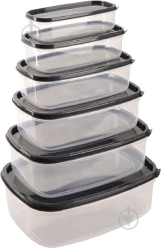 Контейнер харчовий Violet House 0496 Antrasit набір 6 шт. - фото 2 Контейнер харчовий Violet House 0496 Antrasit набір 6 шт. - фото 2