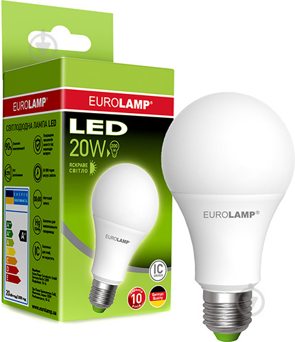 Лампа світлодіодна Eurolamp LED-A70-20274 (E) 20 Вт A70 матова E27 175-250 В 4000 К - фото 2