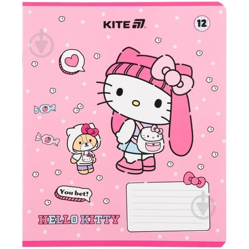 Набір зошитів 12 арк. клітинка Hello Kitty-1 5 шт. KITE - фото 2