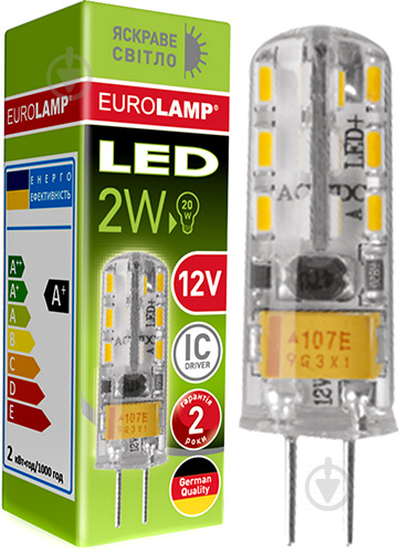 Лампа светодиодная Eurolamp LED-G4-0240 (12) силикон 2 Вт G4 матовая G4 220 В 4000 К - фото 2