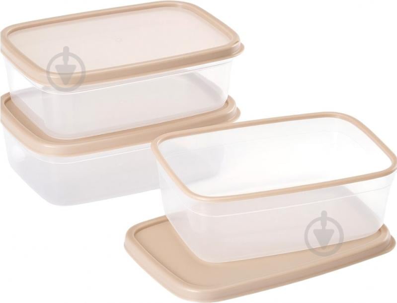 Контейнер харчовий Violet House 0494 Capuccino набір 3 шт. - фото 1 Контейнер харчовий Violet House 0494 Capuccino набір 3 шт. - фото 1