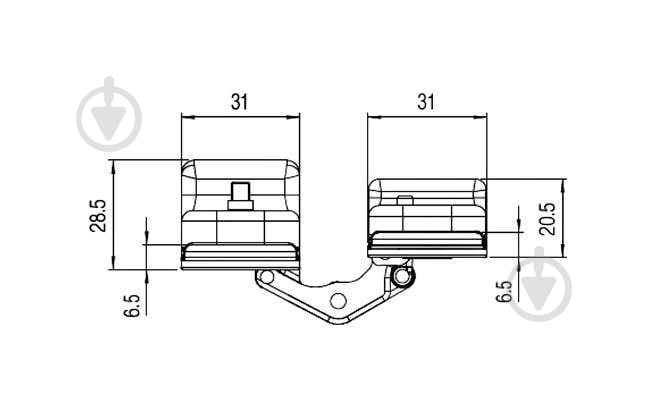 Петля Hafele 927.91.346 K8000 F2 180° до 60 кг 120x31мм матовий нікель універсальна 1 шт. - фото 3