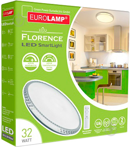 Светильник светодиодный Eurolamp Florence Smart Light SL-32W-N5 (deco) 32 Вт белый 3000-6000 К - фото 2