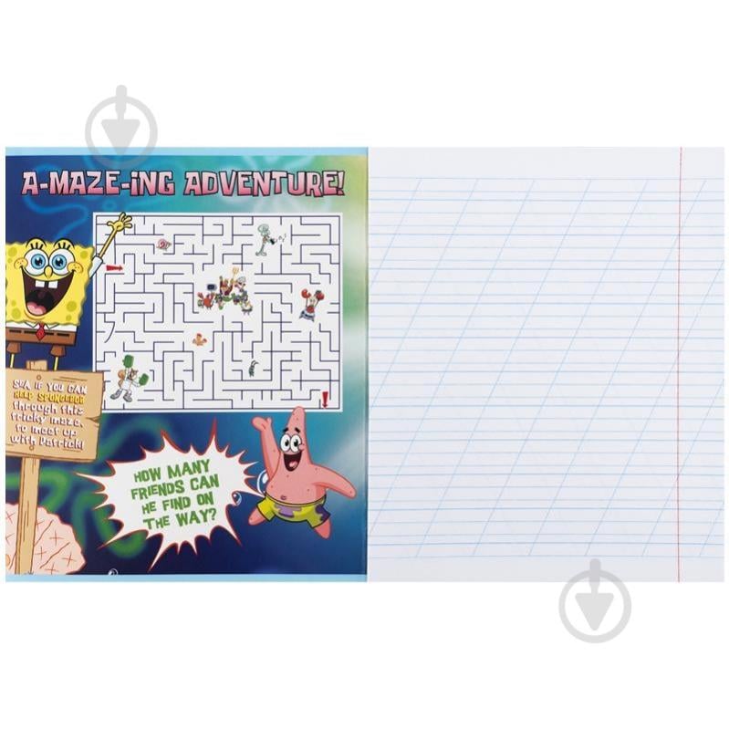 Набір зошитів 12 арк. коса лінія Sponge Bob 5 шт. KITE - фото 3