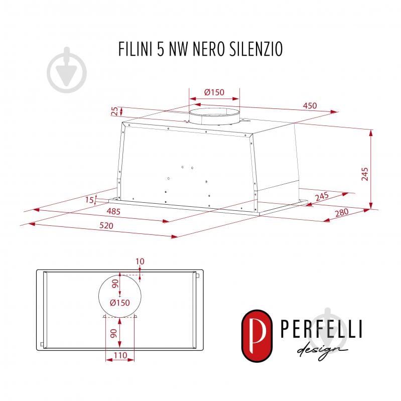 Вытяжка Perfelli Design FILINI 5NW NERO SILENZIO - фото 18