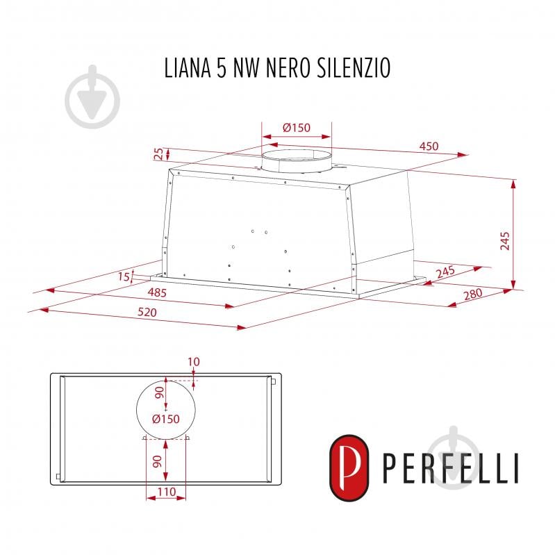 Вытяжка Perfelli LIANA 5NW NERO SILENZIO - фото 16 Вытяжка Perfelli LIANA 5NW NERO SILENZIO - фото 16