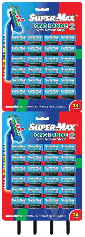 Станок для гоління Super-Max Twin Disposable Long Handle 1 шт. - фото 1