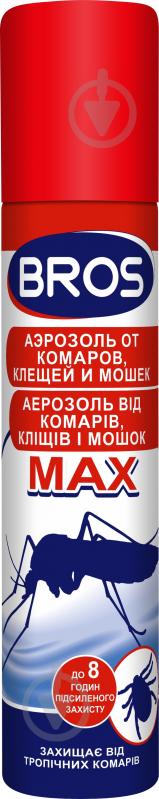 Аерозоль від комарів, кліщів і мошок Bros MAX 90 мл - фото 1