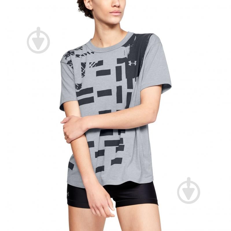 Футболка Under Armour Graphic Patchwork Girlfriend Crew 1321137-035 р.M серый - фото 1