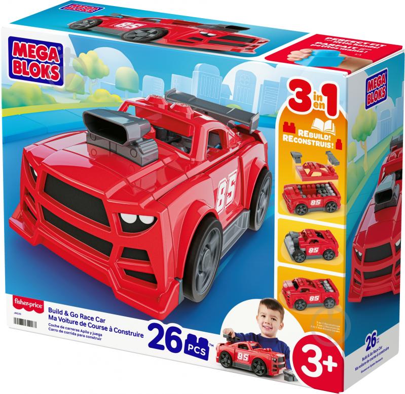 Конструктор Mega Bloks 3-в-1 "Гоночный автомобиль" JKG35 - фото 5