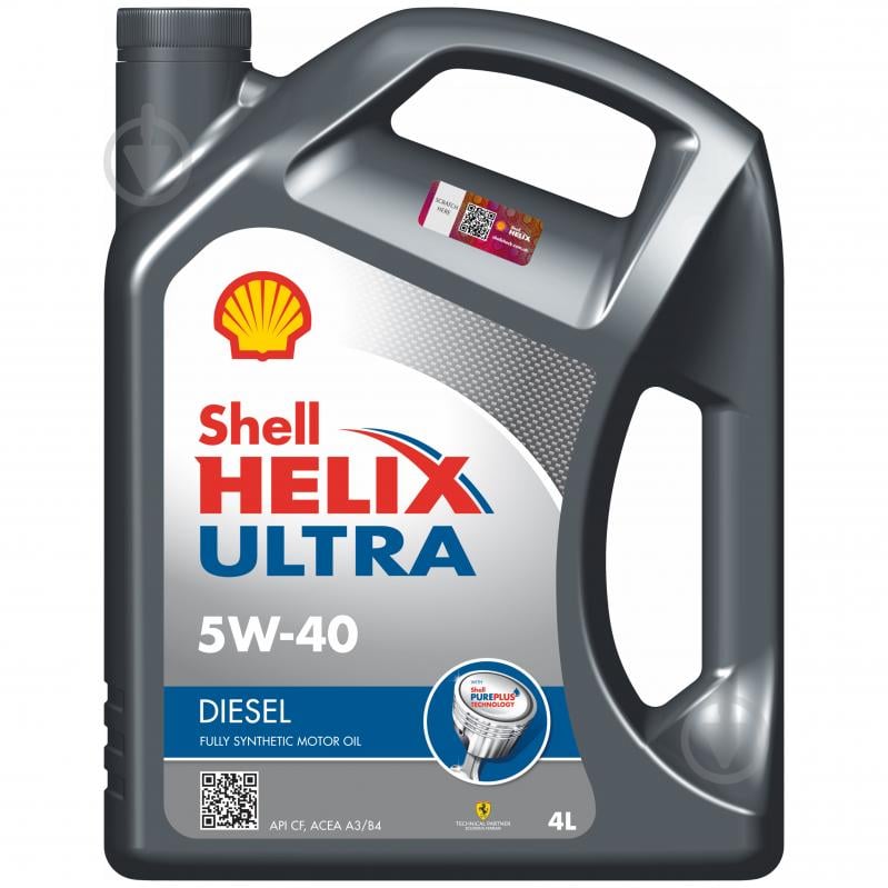 Моторное масло SHELL Helix Diesel Ultra 5W-40 4 л (HELIX D ULTRA 5W40 4L) - фото 1