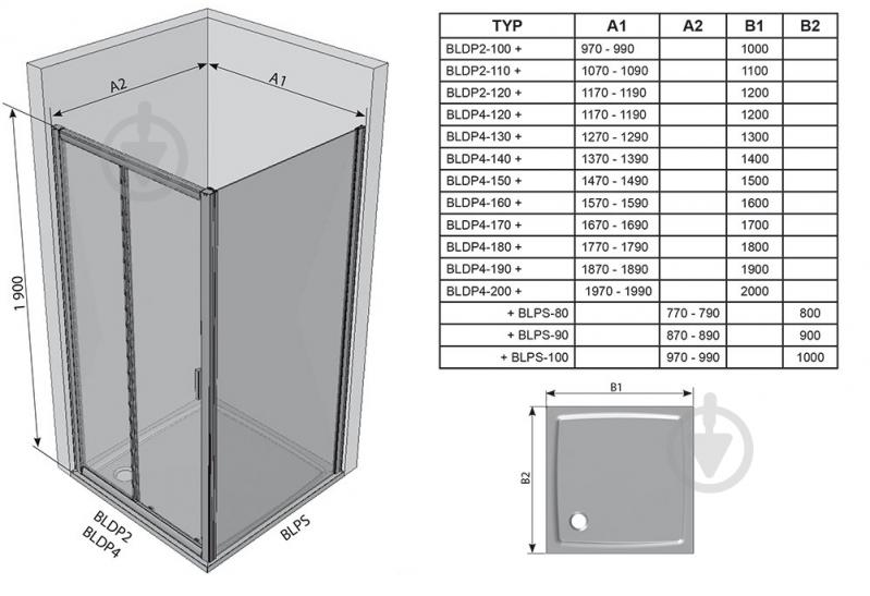 Душевые двери Ravak BLDP4-120 Satin+Glass Transparent - фото 6