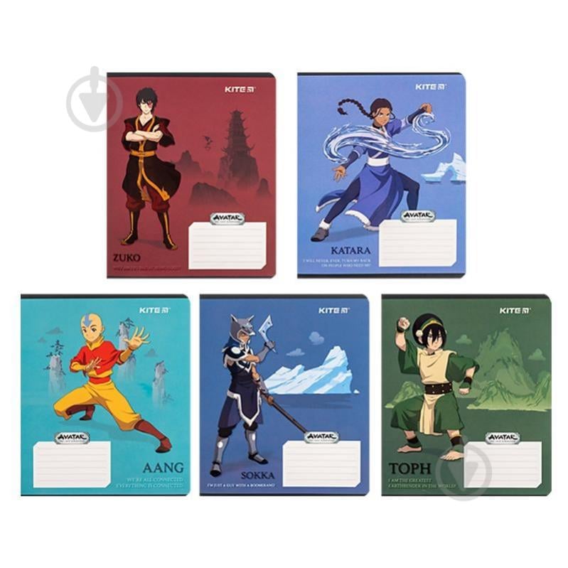 Набір зошитів 18 арк. лінійка Avatar: The Last Airbender 5 шт. KITE - фото 1