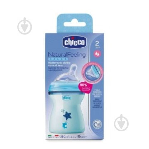 Бутылочка Chicco Natural Feeling Color 250 мл 2м+ - фото 2