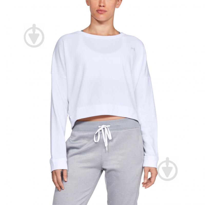 Світшот Under Armour FAVORITE TERRY CROP CREW 1325575-100 р. XS білий - фото 1