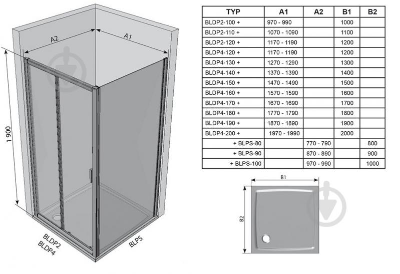 Душевые двери Ravak BLDP4-160 Satin+Glass Transparent - фото 6