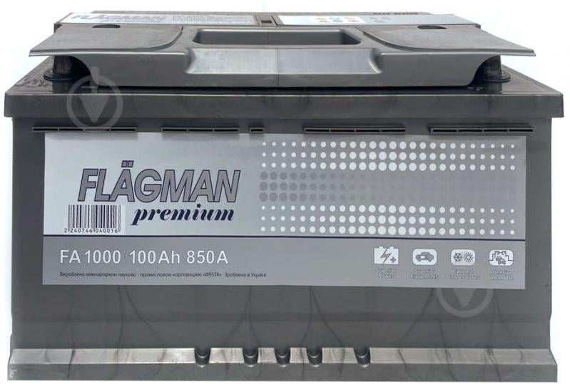 Аккумулятор автомобильный Flagman PREMIUM 100Ah 850A 12V «+» справа - фото 1