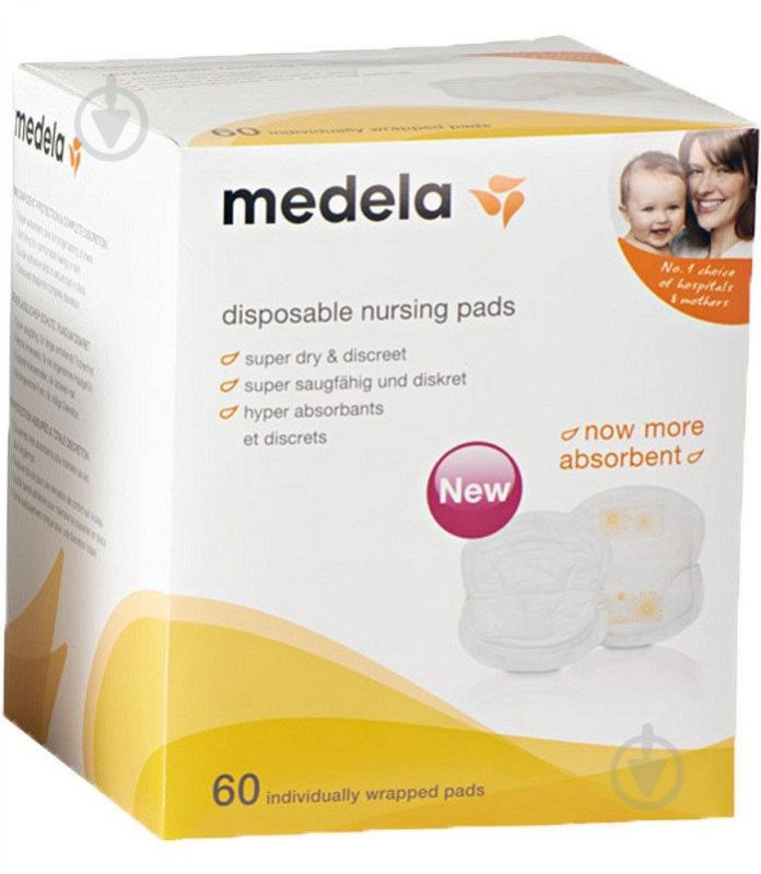 Вкладки в бюстгальтер Medela одноразові (Disposable Nursing Pads) New 60 шт. - фото 1