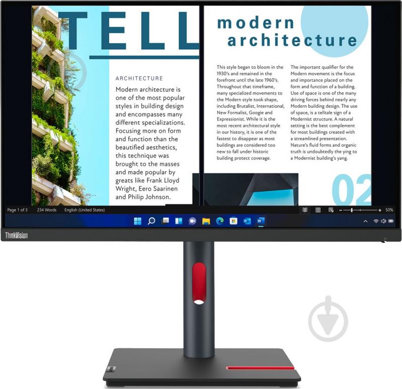 Монітор Lenovo ThinkVision P24h-30 23,8" (63B3GAT6UA) - фото 2