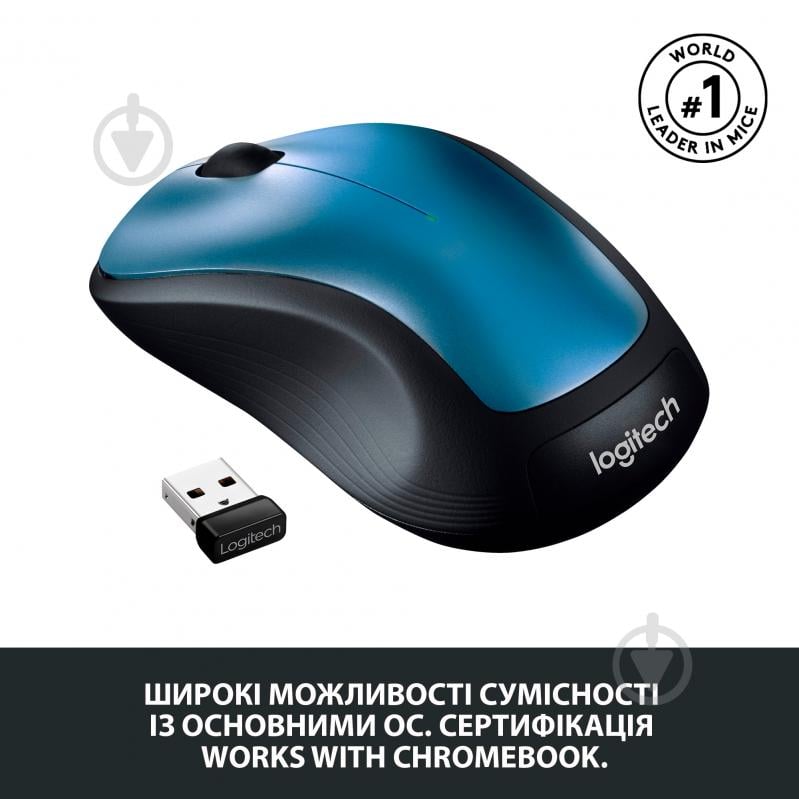 Миша Logitech Wireless Mouse M310 blue/black (910-005248) - фото 3