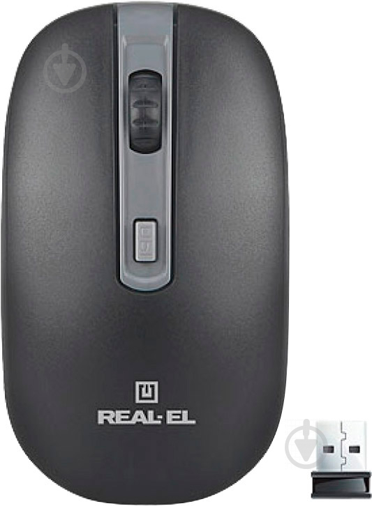 Миша REAL-EL RM-303 Wireless black/grey - фото 2