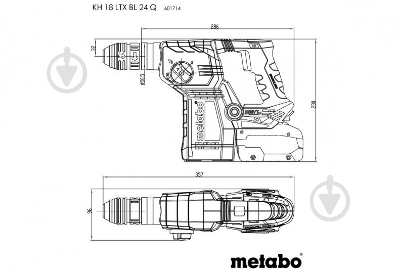 Перфоратор Metabo KH 18 LTX BL 24 Q SET ISA 601714900 - фото 6