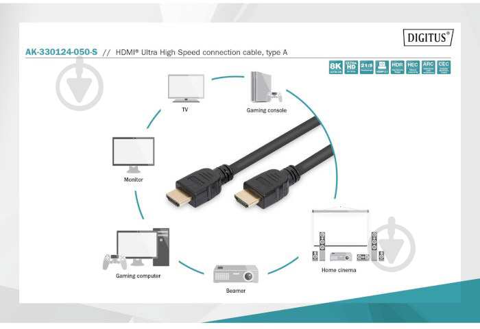 Кабель Assmann HDMI 2 м black (AK-330124-020-S) - фото 4