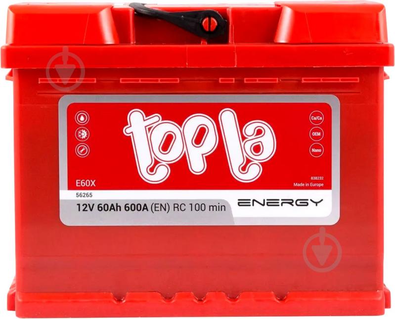 Акумулятор автомобільний Topla Energy 60Ah 600A 12V 108160 «+» ліворуч (108160) - фото 1