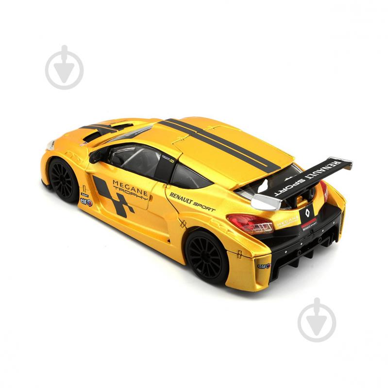 Автомодель Bburago 1:24 Renault Megane Trophy желтый металлик 18-22115 - фото 3