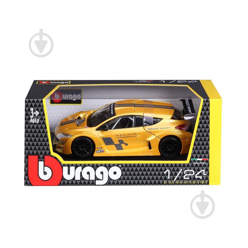 Автомодель Bburago 1:24 Renault Megane Trophy желтый металлик 18-22115 - фото 5