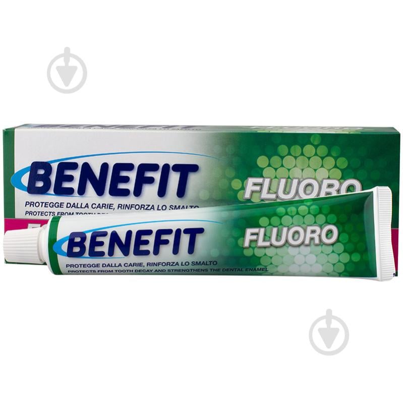 Зубна паста Benefit Fluoro зі фтором 2 шт. 75 мл - фото 1