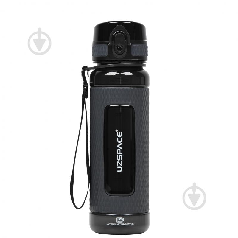 Спортивная бутылка Uzspace Diamond 700 мл черная 5045 - фото 1