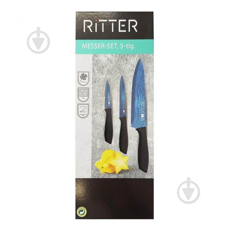 Набір ножів Ritter Blue 3 предмети 29-305-152 - фото 1 Набір ножів Ritter Blue 3 предмети 29-305-152 - фото 1