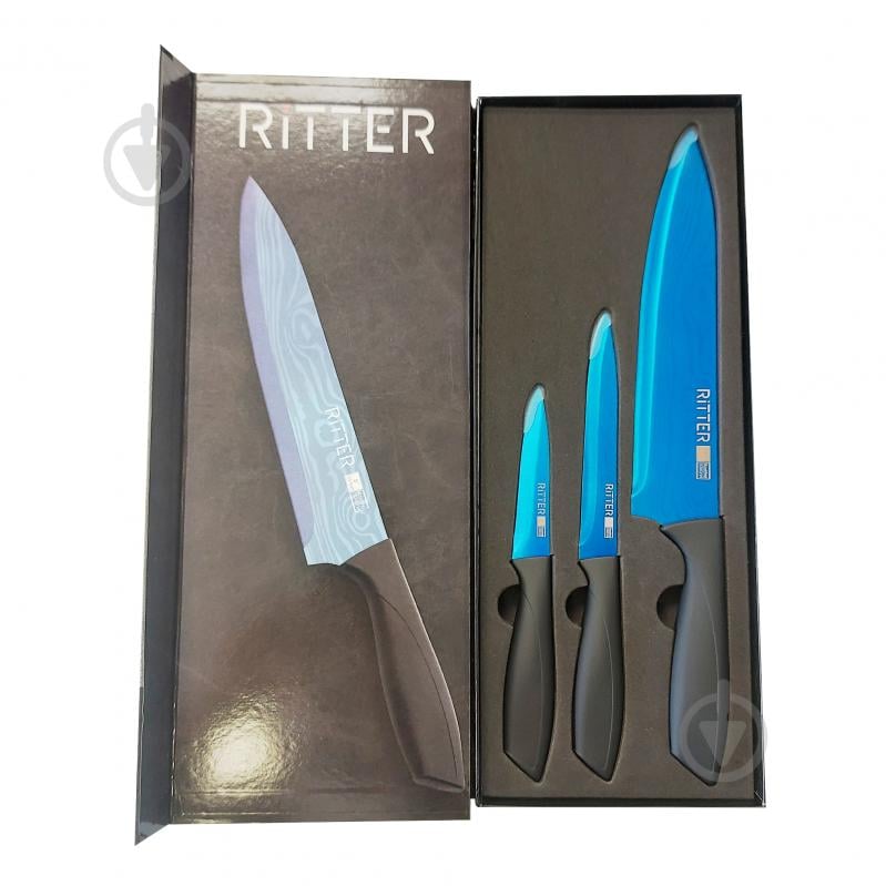 Набір ножів Ritter Blue 3 предмети 29-305-152 - фото 2 Набір ножів Ritter Blue 3 предмети 29-305-152 - фото 2