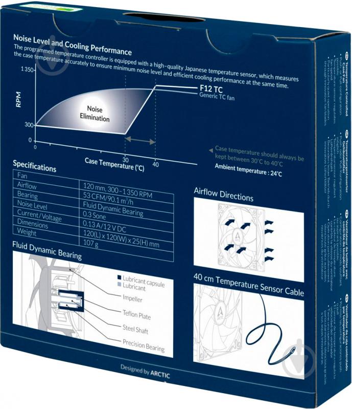 Корпусний кулер Arctic F12 TC black - фото 5