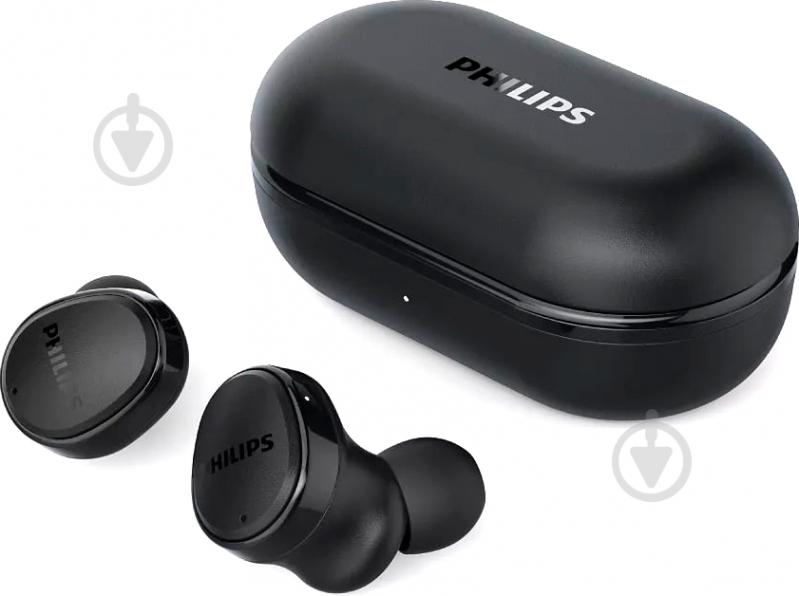 Наушники Philips TWS ANC IPX4 Touch control Mic black (TAT4556BK/00) - фото 1