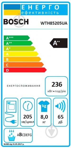 Сушильна машина Bosch WTH85205UA - фото 7